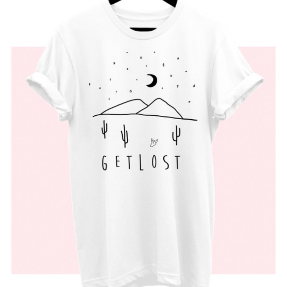 “Get Lost” in this desert oversized Tshirt - WHITE - Picture 3 of 4